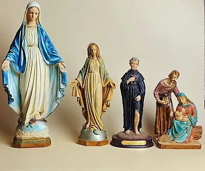 Vintage Lot Of 4 Catholic Christian Religious Statues/Figures Made In Italy • $168.52