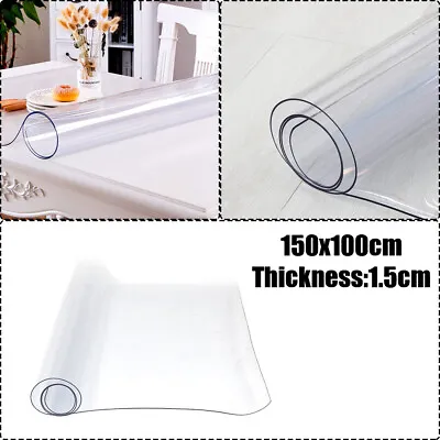 150*100cm Table Protector PVC Table Cover 1.5mm Thick Plastic Clear Tablecloth • £22.59