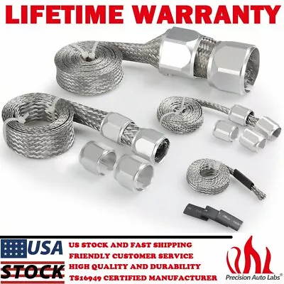 $29.69 • Buy Chrome Braided Hose Sleeve Kit Cover Vacuum Fuel Line Radiator Heater Hose 8092