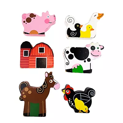 Melissa & Doug Chunky Wooden Puzzle Farm Animal Play Blocks Lot Of 6 Replacement • $9.99