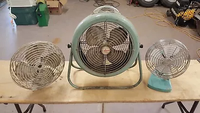 Vintage Old Rare GE General Electric Lasko Superior Desk Table Fan LOT Of 3 USA  • $44.99