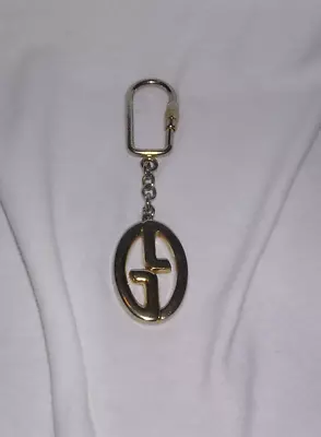 Vintage Gucci Logo  Double G Key Chain Charm Two Tone Italy • $49