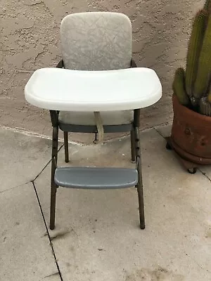 Vintage COSCO Mid-century Baby High Chair Gray And White • $37