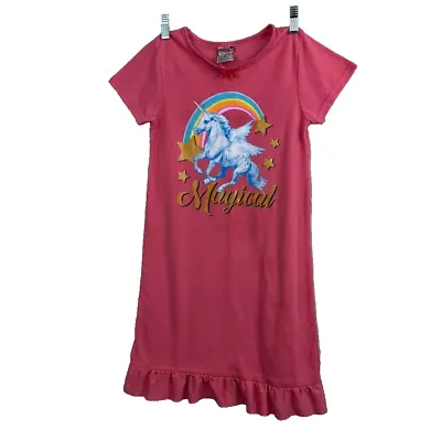 SWEET And SASSY Girls Night Gown Size 14  Magical  Unicorn Pink Rainbow • £5.05