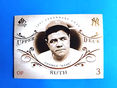 2005 Sp Legendary Cuts George Babe Ruth #2 Base Card New York Yankees • $1.99