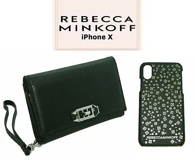 Apple IPhone X Case Rebecca Minkoff Love Lock Wristlet Black New Free UK P&P • £19.99