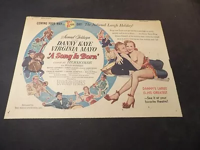 Movie Ad 'A Song Is Born' - Oct 31 1948 - 1 Half-Size Sunday - Danny Kaye • $3