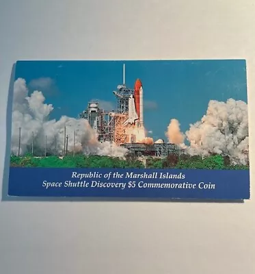1988 Republic Of The Marshall Islands Space Shuttle Discovery $5 Coin & Card UNC • $8.99