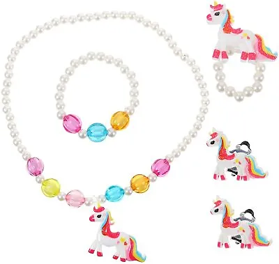 $8.99 • Buy Adorable Unicorn Necklace Earrings Bracelet Jewelry Girls Kids Christmas Gift 💝