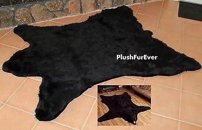 $159 • Buy Black Bearskin Rug 5'x 6' Hand Made USA  Fur