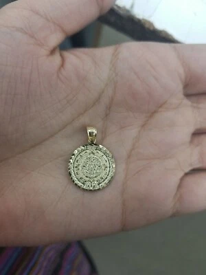 $119 • Buy 10KT Yellow Gold Aztec Calendar Pendant, Brand New, Authentic 