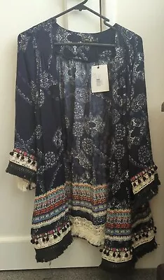 Brand New Minx & Moss Paisley Print Boho Kimono Size M To Large • $27