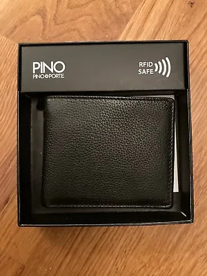 Pino By Pinoporte Mario Men’s Black Fold Billfold Wallet Leather RFID Safe • $44.99