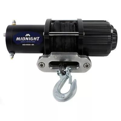 $199.99 • Buy Viper Midnight 4500 Lb ATV UTV Winch Kit With 50 Feet BLACK Synthetic Rope