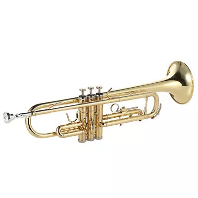 Trumpet Bb Flat Brass Lacquered Gold Musical Instrument W/ Mouthpiece Carry Case • $128.04