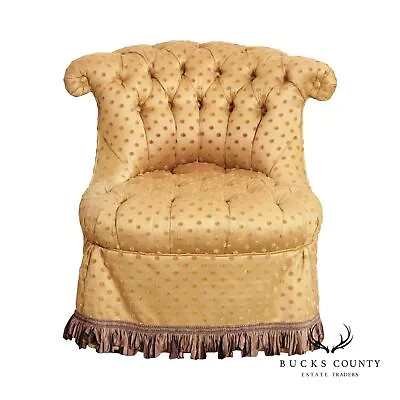Baker Vintage Custom Tufted Upholstered Boudoir Chair • $895