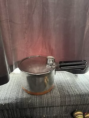 Vintage Paul Revere Ware Copper And Stainless Steel Pressure Cooker 4 Quart • $34.99