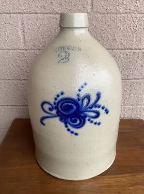 Antique Salt Glazed Beehive 2 Gallon Jug Stoneware FARRAR GEDDES N.Y. Crock. • $149