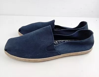 Men's M&S Espadrille Shoe Blue Slip On Square Toe Standard Fit NWOB F2 • £7.99