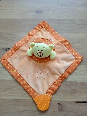 TOYS R US Orange Bear-Baby Comforter Blankie- Teething And Hug Toy -  VGC • £9.99