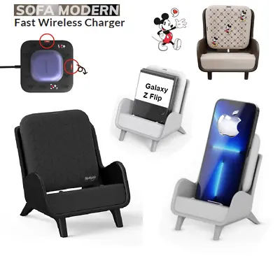 Mickey Disney SOFA Wireless Charger Fast For Galaxy Z Flip IPhone  LICENSED +TRK • $44.99