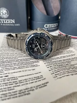 2003 Citizen Stars And Stripes Titanium Mens Eco-Drive Watch W/ New Capacitor • $220