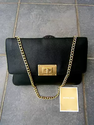 Michael Kors Sloan Ns Shoulder Pebble Leather Bag / Clutch. Black.aq-1506. • $19.30
