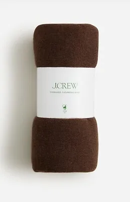 J CREW Oversized Cashmere Travel Wrap In Dark Walnut 79 L X 33 W NWT $198 K2532 • $178