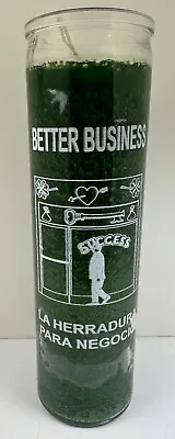 Better Business Green Wax 7 Day Glass Jar Ritual Type Unscented Candle • $6