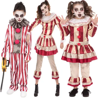 Vintage Clown Costume Adults Childrens Halloween Family Fancy Dress Clown Outfit • $69.49