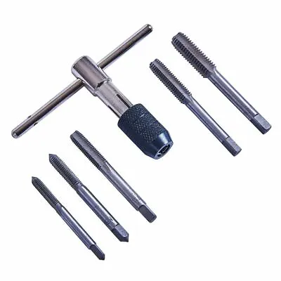 6pc TAP WRENCH & CHUCK SET TOOL STEEL T-HANDLE METRIC M5 M6 M7 M8 M10 AND DIE  • £6.39