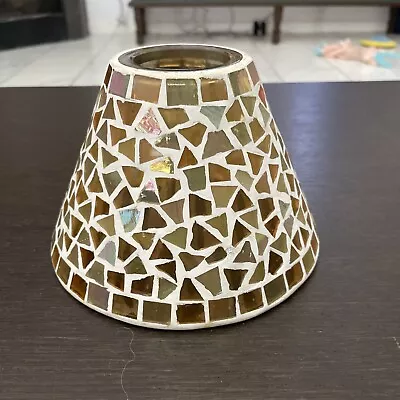 Mosaic Candle Shade Glass Used • $22