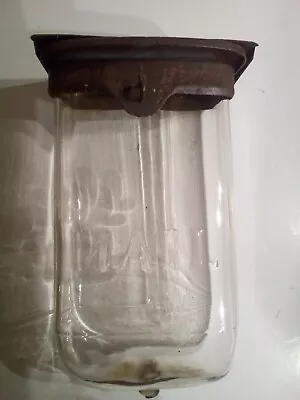 Antique Vintage Mailbox Glass Visible Wall Mount Embossed With Double Lid  • $69.95