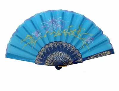 Blue Embroidery Hand Fan • $7.93