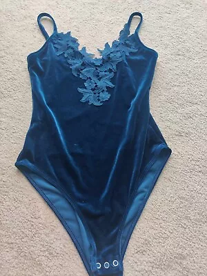 Turquoise Velvet Body Suit - Beautiful Lingerie Look Bodysuit • £5