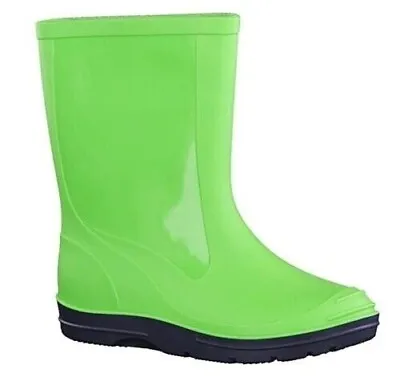 Boys Infants Plain Green Wellies Wellingtons Rain Mucker Boots Size 4.5/22 NEW • £8.99