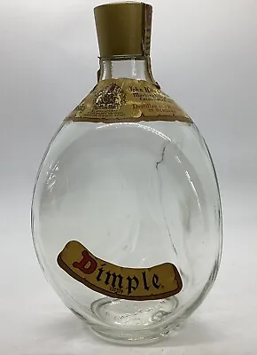Vintage ~ Haig ~ Dimple ~ Empty Pinched 3 Sided Clear Glass Bottle ~ 8  Tall • £12