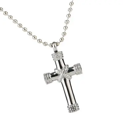 £7.43 • Buy 1pc Cross Stainless Cremation Urn Necklace Ashes Keepsake Ashes Stash.