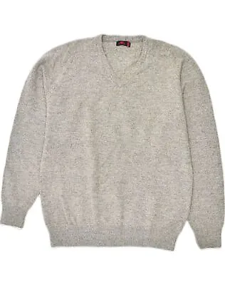 KAPPA Mens V-Neck Jumper Sweater XL Beige Wool CE02 • £12.67