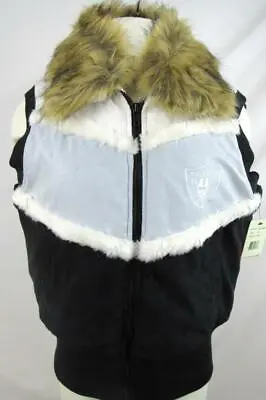 Oakland Raiders Womens M Or L Vest Jacket With Faux Fur Accents ARAD 191 • $46.74