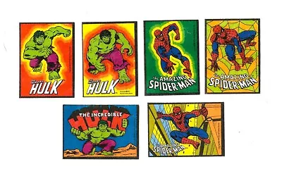 1979 Marvel Comics Iron-On Cloth Patches Spider-Man & The Hulk Complete Set Of 6 • $59.95