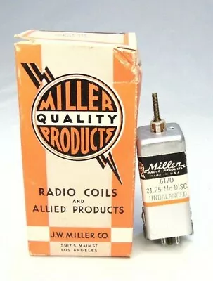 J.W. Miller Radio Coils #6170 21.25 MC Sound Disc Unbalanced NOS  • $8.78