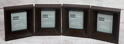 Studio Decor Dark Wood Mini Photo Frames Set Of 4 - 2.5”x3” • $19.99