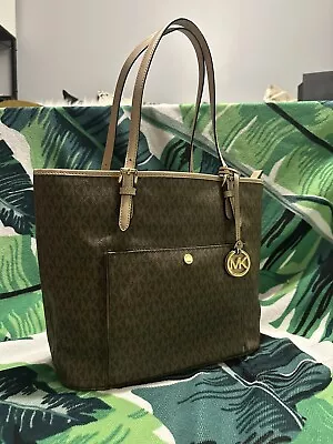 Michael Kors Large Top Zip Signature Monogram Tote Handbag For Women • $70