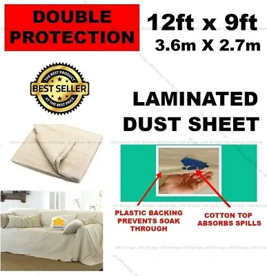 Cotton Dust Sheet Large Heavy Duty Decorating Paint Protection Twill Cover DIY • £9.23