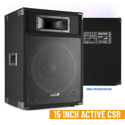 £195 • Buy Fenton CSB 15  Active DJ Speaker PA Sound System And Built-in 800w Mixer Amp