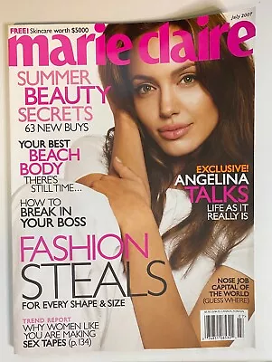 ANGELINA JOLIE Marie Claire Magazine July 2007 7/07 • $12.99