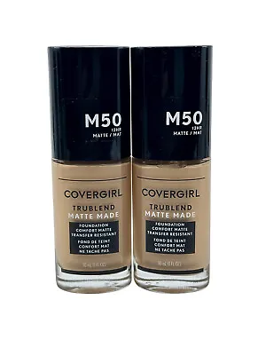 Cover Girl True Blend Matte Made Foundation M50 Soft Tan 1 OZ Set Of 2 • £33.60