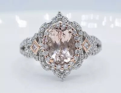 Disney's Enchanted Aurora Oval Morganite 3/4CT Diamond Scallop 14KT 2-Tone Zales • $1399.99