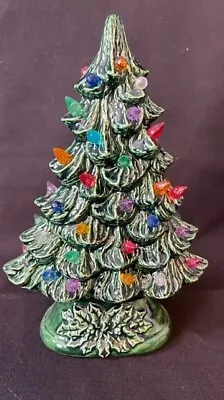 WINDOW Ceramic CHRISTMAS TREE From Vintage Nowell MOLD 1980's 8.6  Tall (w5) • $14.95